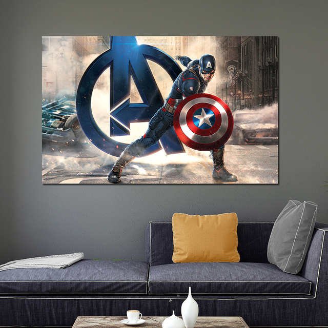 Obraz na ścianę z nadrukami Marvel Iron Man Hulk Kapitan Ameryka – dekoracja do salonu i sypialni na płótnie Home Decor - Wianko - 6