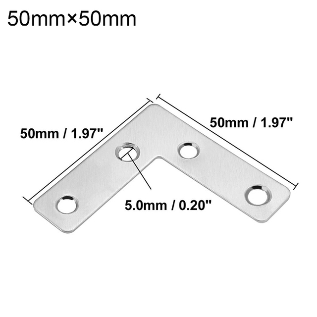 4 sztuki płyty kątowej ze stali nierdzewnej o wymiarach 40/50/60/80mm w kształcie litery L do mocowania i naprawy płyty - wsporniki narożne - Wianko - 3