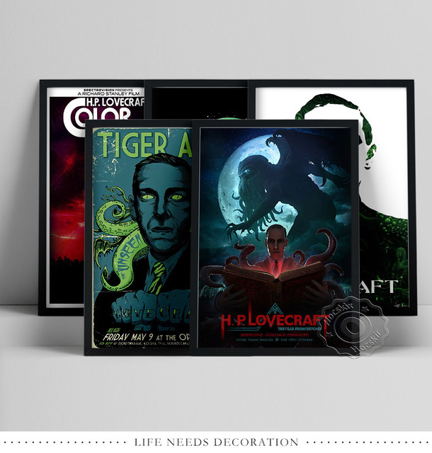 Plakat H. P. Lovecraft - Cthulhu, Horror Science Fiction, gotycka sztuka ścienka salonowa lub sypialniana - Wianko - 2