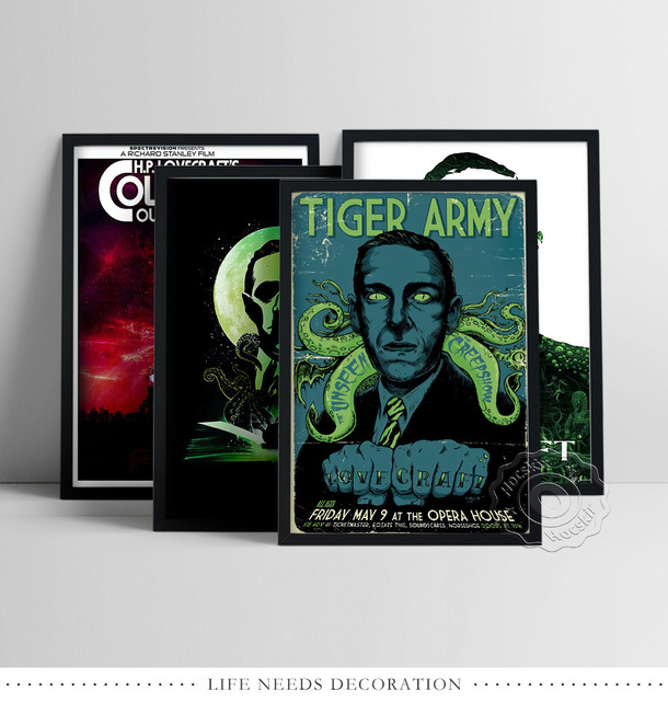 Plakat H. P. Lovecraft - Cthulhu, Horror Science Fiction, gotycka sztuka ścienka salonowa lub sypialniana - Wianko - 3