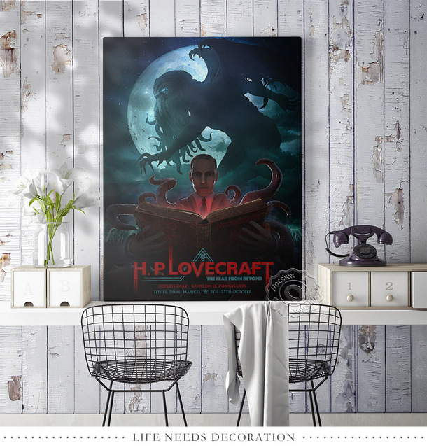 Plakat H. P. Lovecraft - Cthulhu, Horror Science Fiction, gotycka sztuka ścienka salonowa lub sypialniana - Wianko - 6