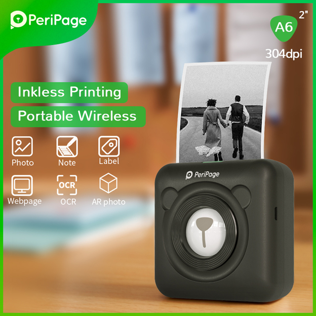 Kieszonkowa drukarka fotograficzna Peripage A6 z markerem i rolkami papieru, BT, Android i iOS - Wianko - 3