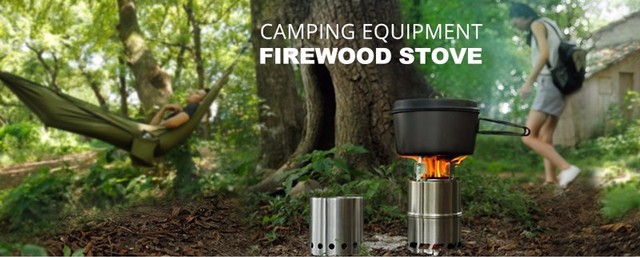 Ultralekka kuchenka kempingowa Woodgas do gotowania na świeżym powietrzu, z palnikiem na drewno i możliwością grillowania - Wianko - 1