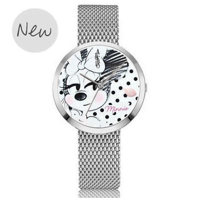 Zegarek dla dzieci Disney Mickey Minnie Lilo i Stitch ze stalowym paskiem - kwarcowy zegarek kreskówka dla chłopców i dziewczynki, prezent dla pary - Wianko - 4