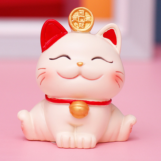 Miniaturowa figurka kota ręcznie wykonana z żywicy - ładny model dekoracyjny na szczęście - Wianko - 8