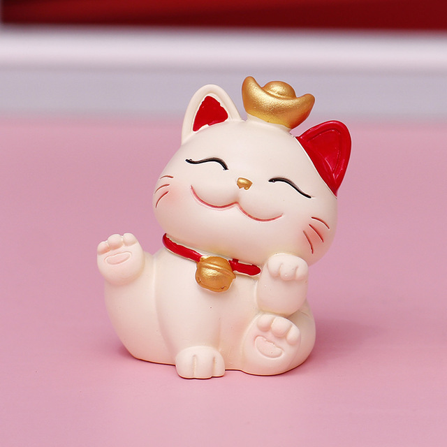 Miniaturowa figurka kota ręcznie wykonana z żywicy - ładny model dekoracyjny na szczęście - Wianko - 5
