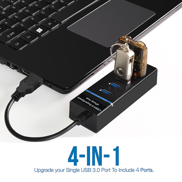 Hub USB C 4 Porty 3.0/3.1 do MacBook Air Pro i PC Notebook - Adapter Splitter laptopa OTG - Wianko - 1