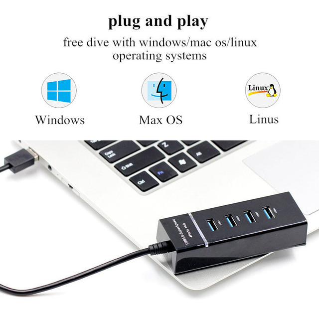 Hub USB C 4 Porty 3.0/3.1 do MacBook Air Pro i PC Notebook - Adapter Splitter laptopa OTG - Wianko - 4