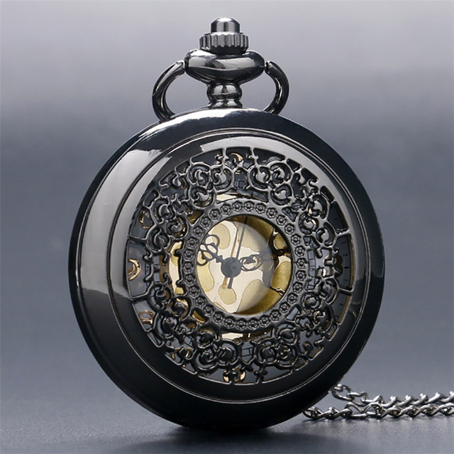Srebrny wisiorek zegarka kieszonkowego Fob z naszyjnikiem dla kobiet i mężczyzn - Wianko - 8