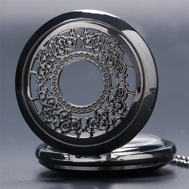 Srebrny wisiorek zegarka kieszonkowego Fob z naszyjnikiem dla kobiet i mężczyzn - Wianko - 9