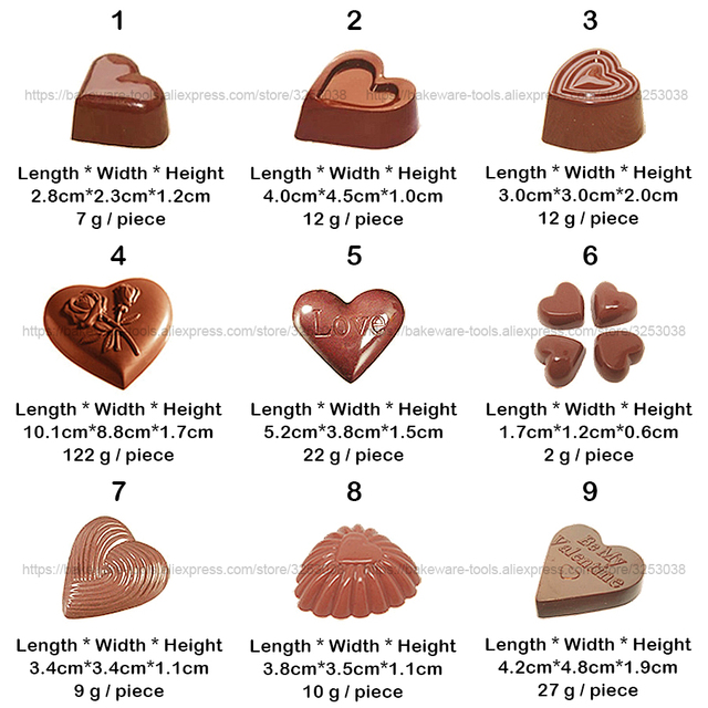 Forma do czekolady w kształcie serca z poliwęglanu - Wianko - 15