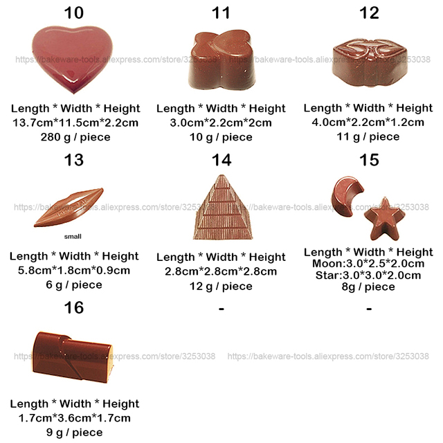 Forma do czekolady w kształcie serca z poliwęglanu - Wianko - 17