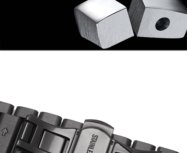 Pasek ze stali nierdzewnej 20mm 22mm do zegarka Huawei 2 GT PRO, kolor czarny - Wianko - 14