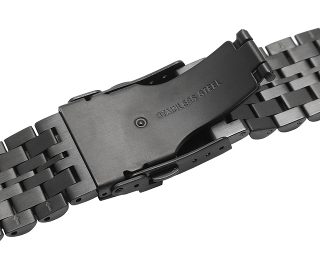 Pasek ze stali nierdzewnej 20mm 22mm do zegarka Huawei 2 GT PRO, kolor czarny - Wianko - 17