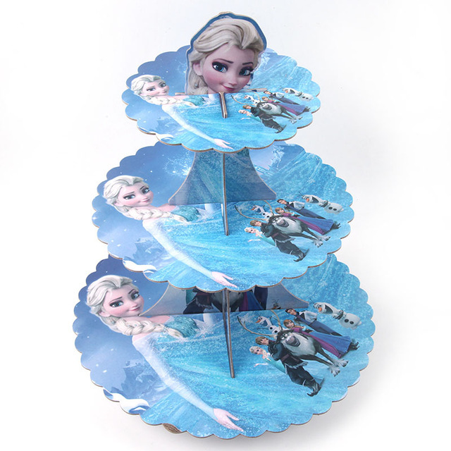 Banner dekoracyjny na tort z postaciami Disney Frozen - Anna, Elsa, śnieżynki - idealny na baby shower, pierwsze urodziny księżniczki - Wianko - 5
