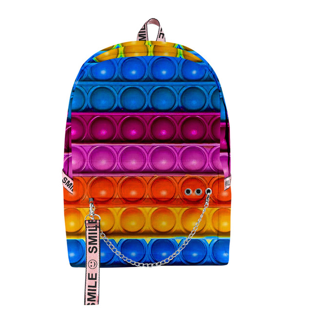 Plecak z zabawką typu Fidget Rainbow Push Bubble dla dzieci - Wianko - 2