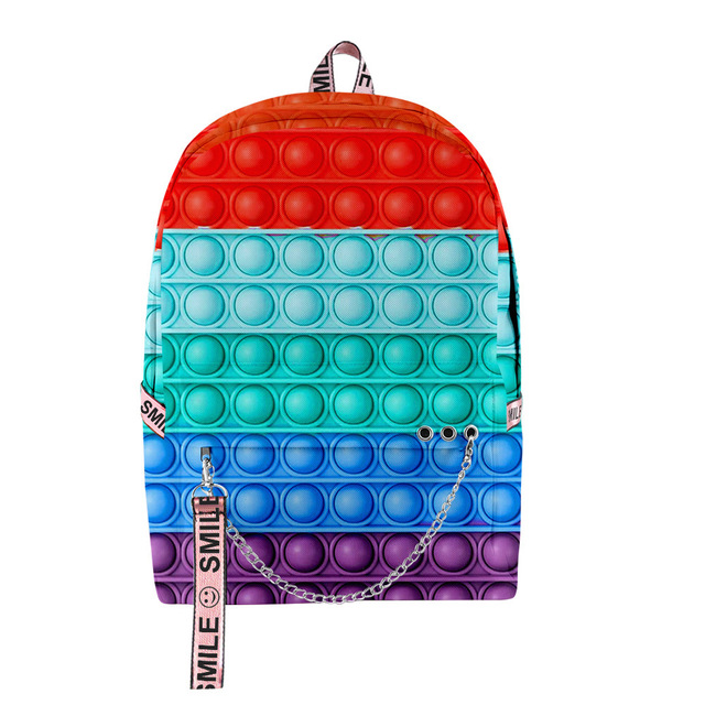 Plecak z zabawką typu Fidget Rainbow Push Bubble dla dzieci - Wianko - 1