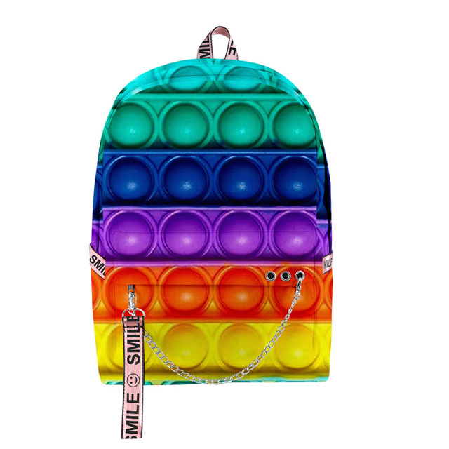 Plecak z zabawką typu Fidget Rainbow Push Bubble dla dzieci - Wianko - 6