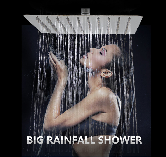 Uchwyt ścienny do łazienki ZhangJi - Panel prysznicowy z deszczownicą 10 Cal, kwadratowa słuchawka prysznicowa ze stali nierdzewnej, o długości 25 cm - Wianko - 13
