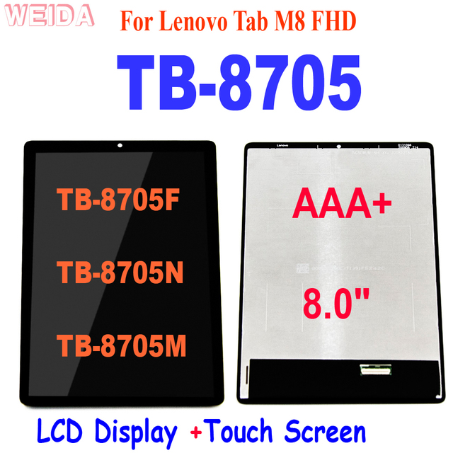Wymiana ekranu dotykowego i wyświetlacza LCD 8.0 AAA+ dla Lenovo Tab M8 FHD TB-8705F/N/M - Wianko - 1