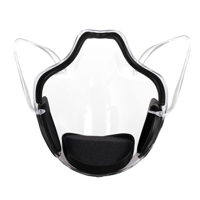Maska ochronna z tworzywa sztucznego z przezroczystymi ustami, filtr gąbkowy, wielokrotnego użytku - Wianko - 13