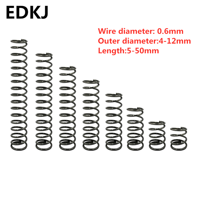 Sprężyna dociskowa serii 0.6, długość 5-50mm, o manganowym stopie 65 - Wianko - 1