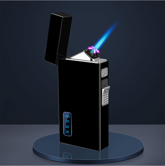 Plazmowa zapalniczka papierosowa dwufunkcyjna metalowa z wyświetlaczem mocy - Wianko - 15