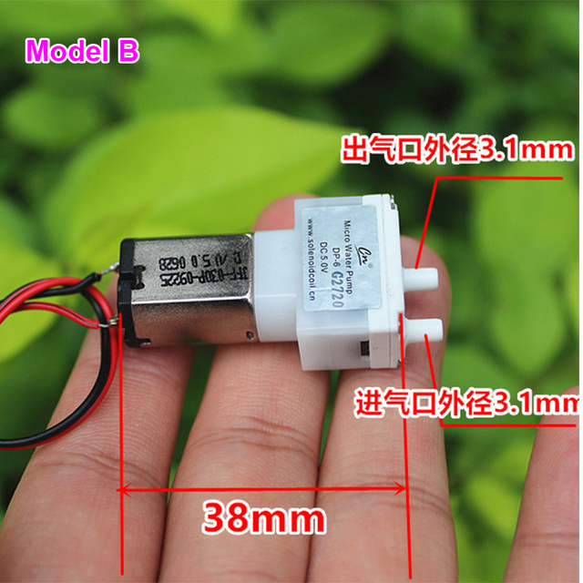 Mały silnik membranowy 030 DC 3V 3.7V 5V z pompa próżniową do akwarium - Wianko - 2
