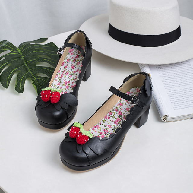 Buty damskie na słupku Księżniczka Lolita Mary Jane - Słodkie, wygodne i eleganckie obuwie na specjalne okazje! (rozmiar 34-48) - Wianko - 9