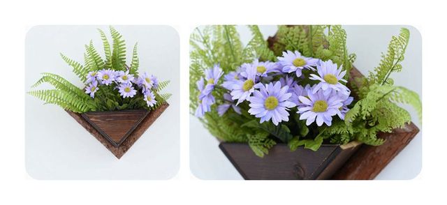 Ścienny wiszący kwiat garnki - drewniany pojemnik ozdobny - wiszące kosze do montażu - donica ogrodowa MJ907 - Wianko - 20