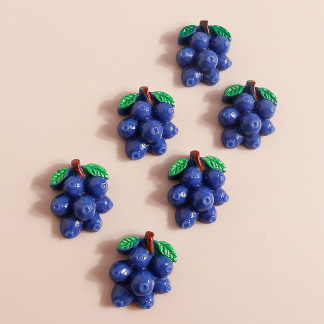 Mix 10 sztuk ślicznych miniaturowych owocowych perełek - wiśnia, ananas, płaskie kaboszony z żywicy - akcesoria do scrapbookingu i biżuterii DIY - Wianko - 9