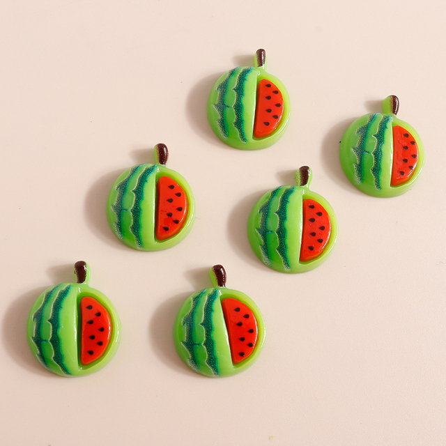 Mix 10 sztuk ślicznych miniaturowych owocowych perełek - wiśnia, ananas, płaskie kaboszony z żywicy - akcesoria do scrapbookingu i biżuterii DIY - Wianko - 11