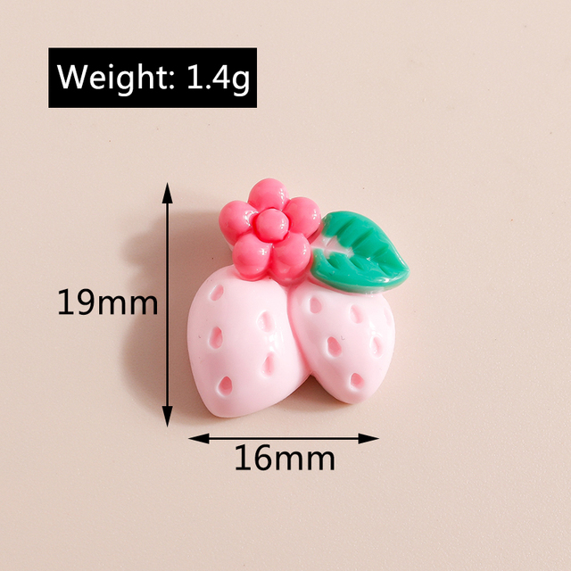Mix 10 sztuk ślicznych miniaturowych owocowych perełek - wiśnia, ananas, płaskie kaboszony z żywicy - akcesoria do scrapbookingu i biżuterii DIY - Wianko - 31