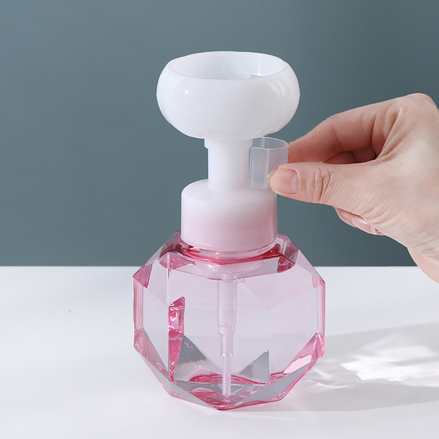 Pompa dozownika mydła wielokrotnego napełniania: kształt kwiatu, pusta butelka, pompa piankowa, 300ml - Wianko - 3