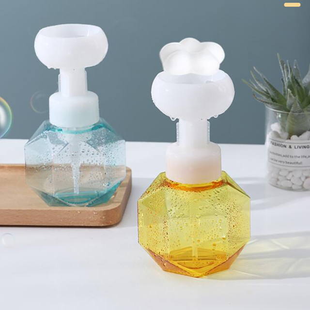 Pompa dozownika mydła wielokrotnego napełniania: kształt kwiatu, pusta butelka, pompa piankowa, 300ml - Wianko - 5