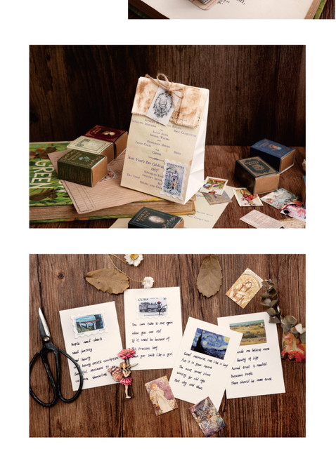 100 sztuk/pudło Vintage Story - Kraft Paper - śliczne pamiętniki Scrapbooking - DIY - Bullet Journaling - akcesoria karty LOMO - notatnik - Wianko - 20