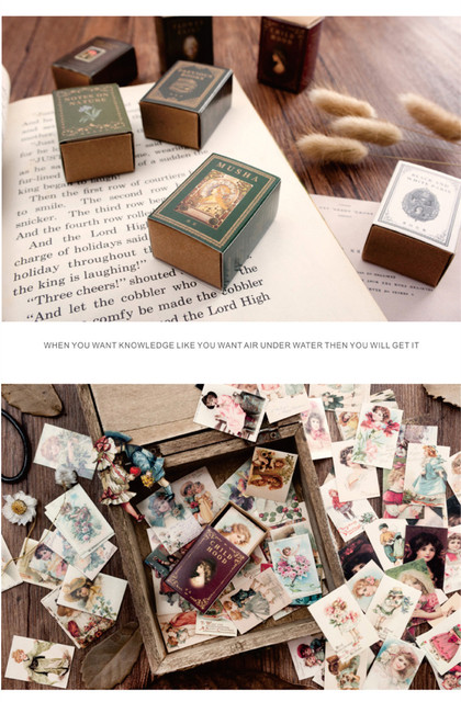 100 sztuk/pudło Vintage Story - Kraft Paper - śliczne pamiętniki Scrapbooking - DIY - Bullet Journaling - akcesoria karty LOMO - notatnik - Wianko - 11