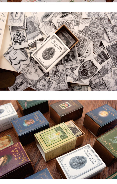 100 sztuk/pudło Vintage Story - Kraft Paper - śliczne pamiętniki Scrapbooking - DIY - Bullet Journaling - akcesoria karty LOMO - notatnik - Wianko - 17