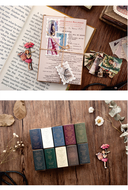 100 sztuk/pudło Vintage Story - Kraft Paper - śliczne pamiętniki Scrapbooking - DIY - Bullet Journaling - akcesoria karty LOMO - notatnik - Wianko - 22