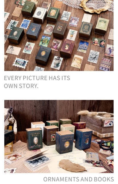 100 sztuk/pudło Vintage Story - Kraft Paper - śliczne pamiętniki Scrapbooking - DIY - Bullet Journaling - akcesoria karty LOMO - notatnik - Wianko - 8