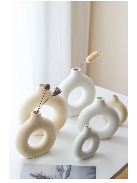 Donica ceramiczna NIFLHEIM Donuts w stylu nordyckim z wazonem - Wianko - 6