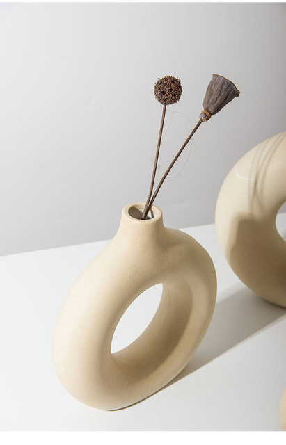 Donica ceramiczna NIFLHEIM Donuts w stylu nordyckim z wazonem - Wianko - 10