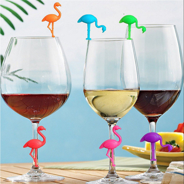 Flamingo zaczepka do kieliszka wina, kreatywna, silikonowa, kreskówka, rodzina zwierząt, ochrona środowiska - Wianko - 7