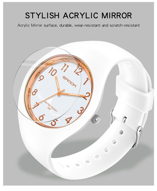 Różowy zegarek damska marka zegarki kwarcowe wodoodporne 30M Relogio Feminino - Wianko - 5