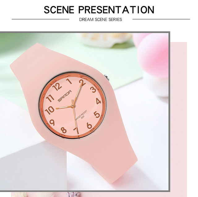 Różowy zegarek damska marka zegarki kwarcowe wodoodporne 30M Relogio Feminino - Wianko - 11
