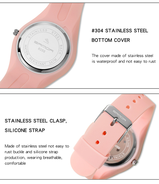 Różowy zegarek damska marka zegarki kwarcowe wodoodporne 30M Relogio Feminino - Wianko - 23