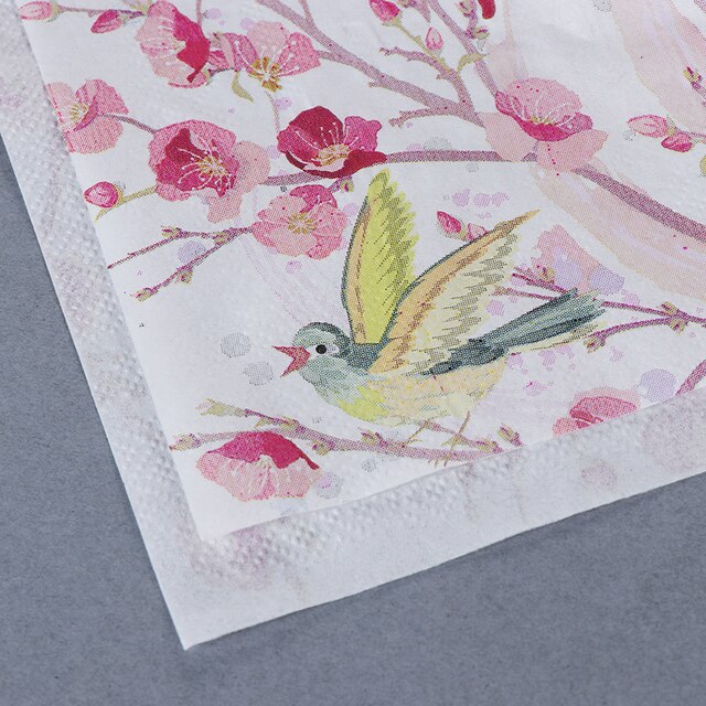 Kwiatowy serwetkowy papier vintage Decoupage Servilletas, różowy, 20 szt - Wianko - 3