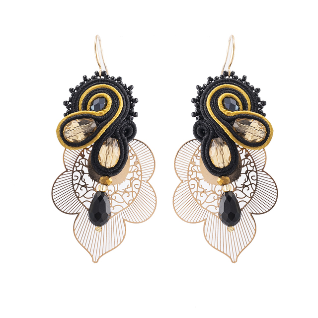 Eleganckie kolczyki wiszące z kwiatowym wzorem dla kobiet - stylowa biżuteria ślubna - Wianko - 6