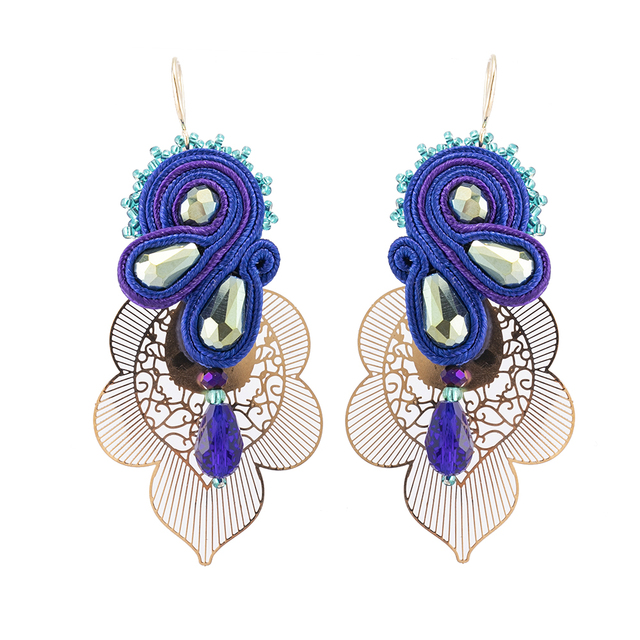 Eleganckie kolczyki wiszące z kwiatowym wzorem dla kobiet - stylowa biżuteria ślubna - Wianko - 10