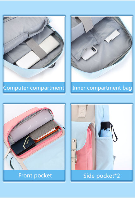TINYAT Plecak szkolny dla dziewczyny z miejscem na laptopa - młodzieżowy, modny, pojemny - Wianko - 12